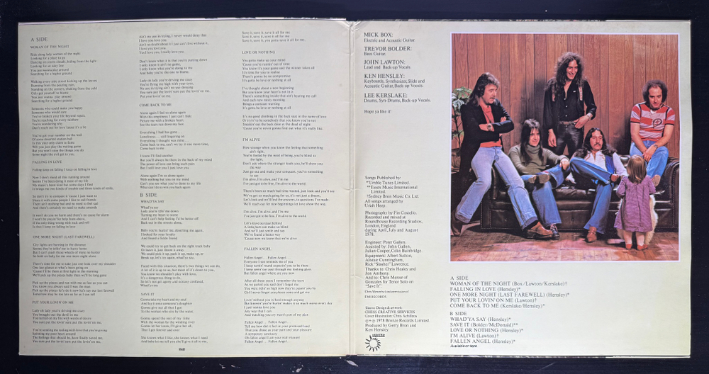 Uriah Heep - Fallen Angel (Скандинавия 1978г.)