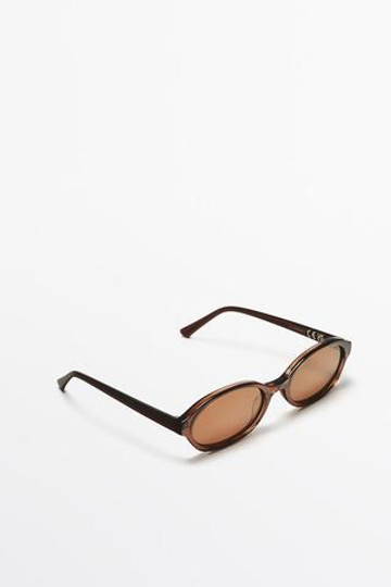 Massimo Dutti Круглые солнцезащитные очки, коричневый