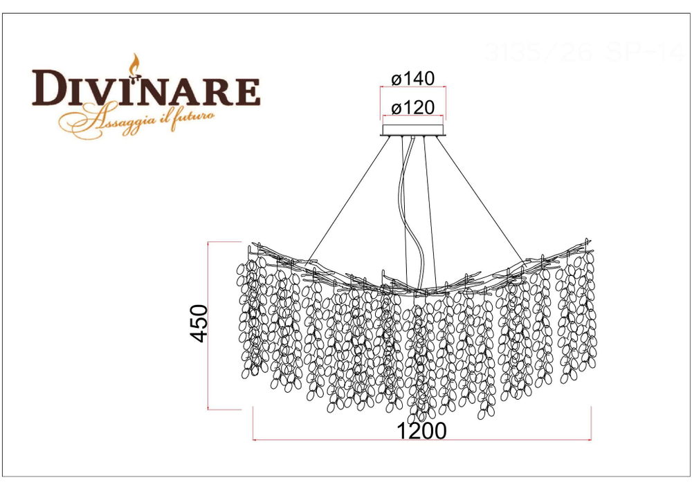 Подвесная люстра Divinare SALICE 3135/26 SP-14
