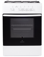 Плита газовая GRETA 600 15 белая ЧР (стеклянная крышка)