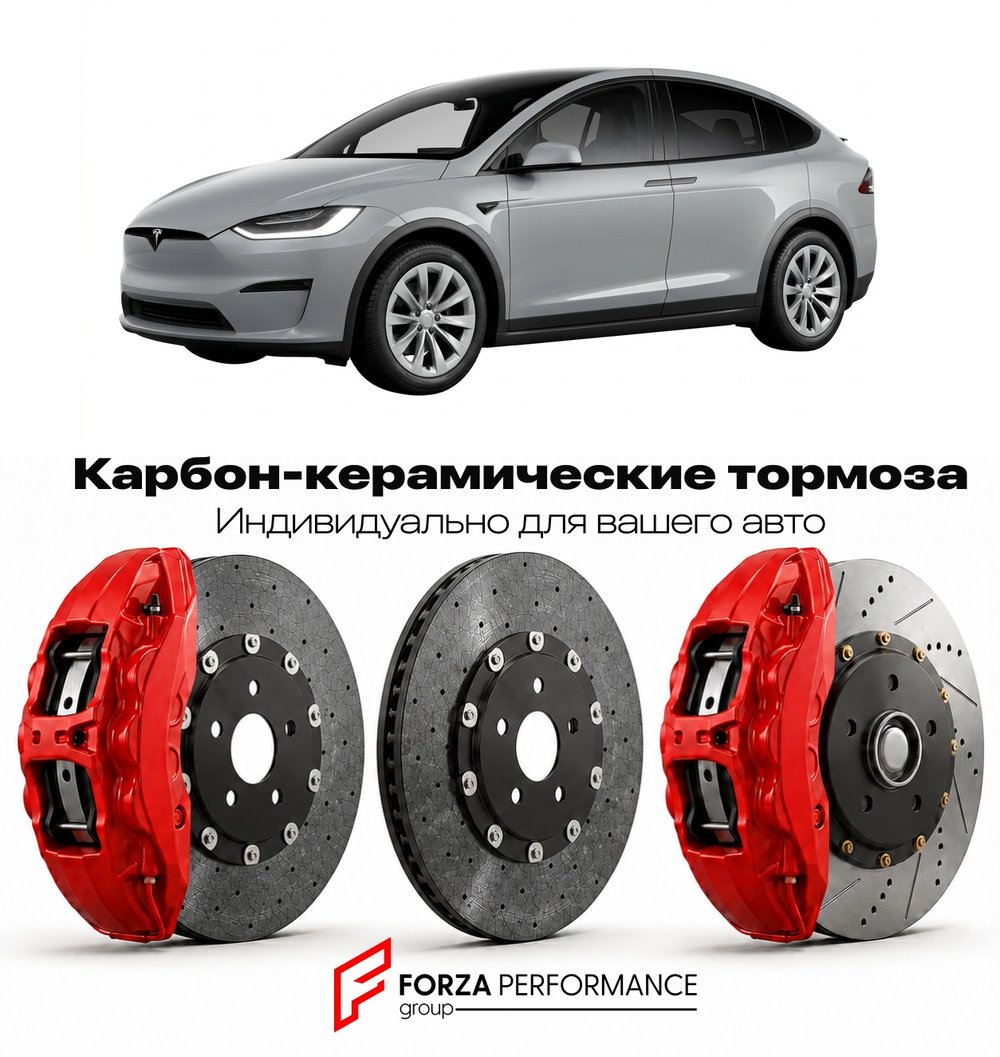 Карбон-керамическая тормозная система для Tesla Model X II Long Range 2021-2026 Тесла