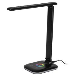 Настольный светильник ЭРА NLED-502-11W-BK светодиодный с RGB ночником черный | Светодиодные настольные лампы