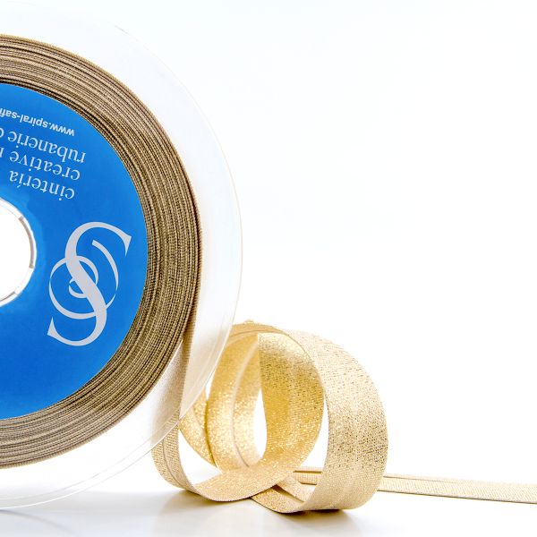 Косая бейка металлизированная 20 мм / 20 метров, 02 золотой, Safisa (Spiral)