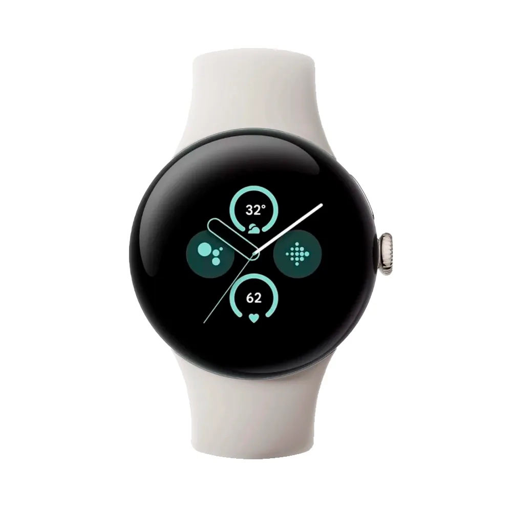 Умные часы Google Pixel Watch 2 Wi-Fi 41mm, Silver/Porcelain (Полированный серебристый корпус, ремешок фарфорового цвета)