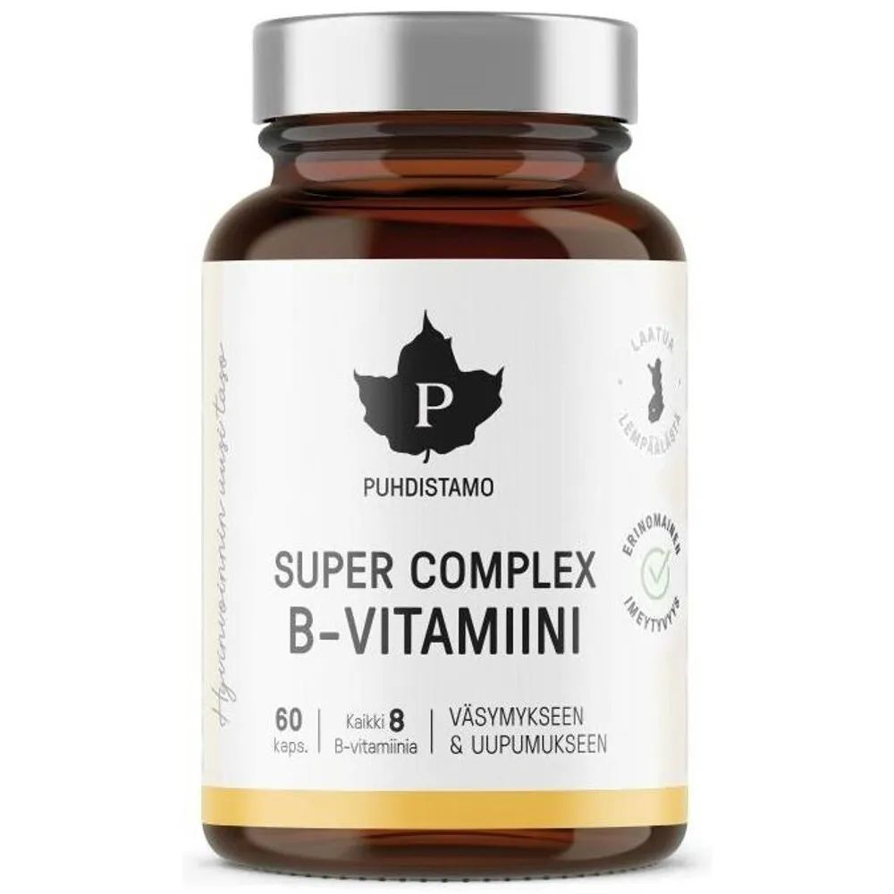 Витамины группы B (усиленный комплекс) Puhdistamo Super Complex B-vitamiini 60 капсул (из Финляндии)