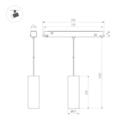 Светильник MAG-ORIENT-SPOT-HANG-R45-12W Day4000 (BK, 24 deg, 48V, DALI) (Arlight, IP20 Металл, 5 лет) 035712