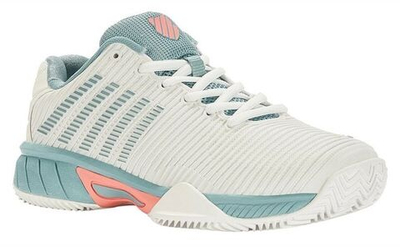 детские Кроссовки теннисные K-Swiss Hypercourt Express 2 HB - blanc de blanc/nile blue/desert flower