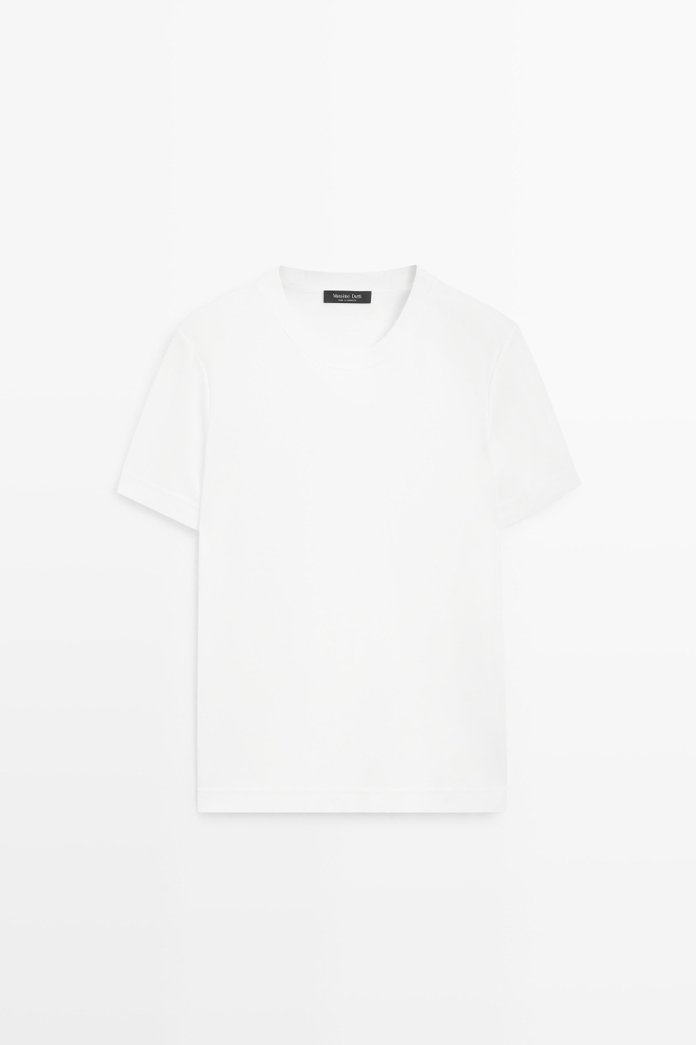 Massimo Dutti Футболка интерлок, короткие рукава, белый