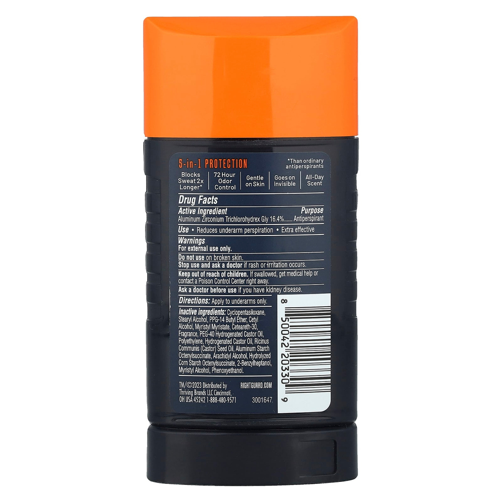 Right Guard, Xtreme Defense, антиперспирант / дезодорант, Fresh Blast, 73,7 г (2,6 унции)
