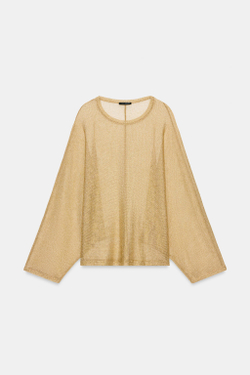 ZARA ТОП С БЛЕСТЯЩЕЙ НИТЬЮ, ЗОЛОТОЙ