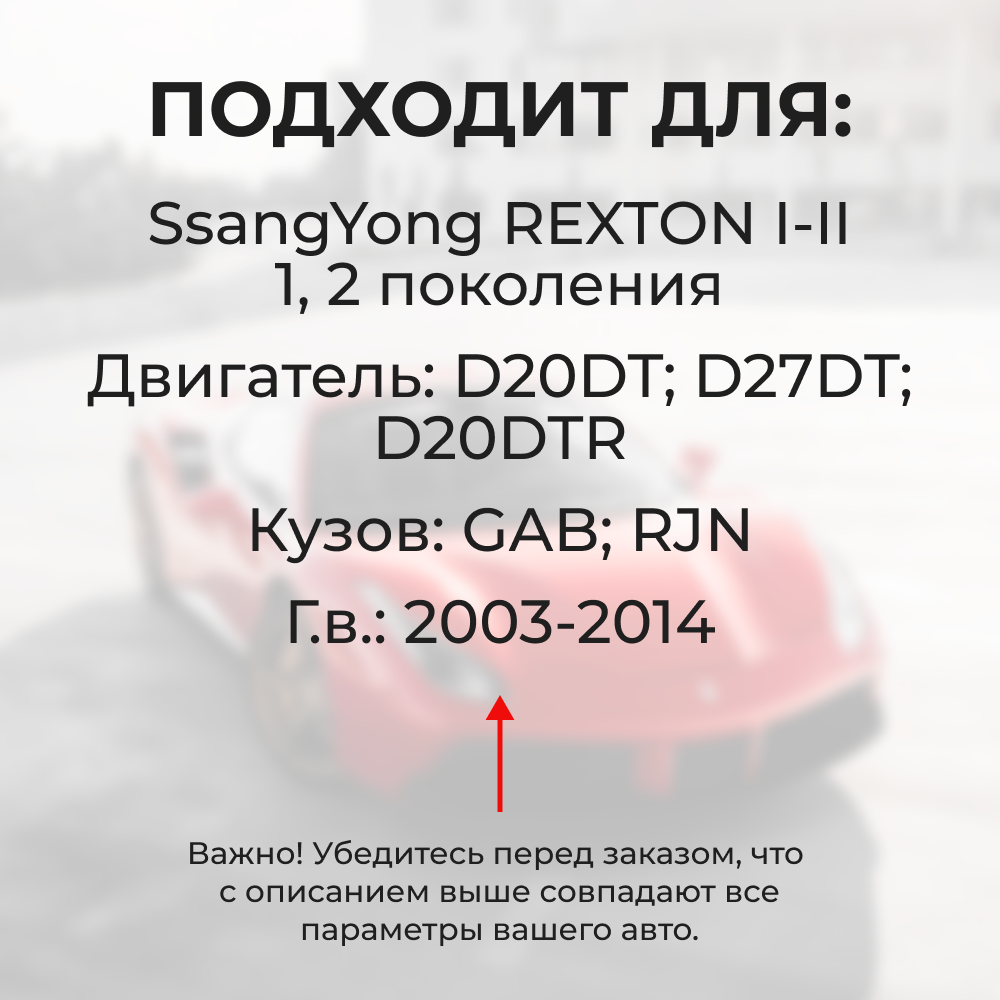 Втулки натяжителя ремня генератора SsangYong REXTON 2003-2014 (Двигатель D20DT, D27DT, D20DTR, D20DTF) (NR2)