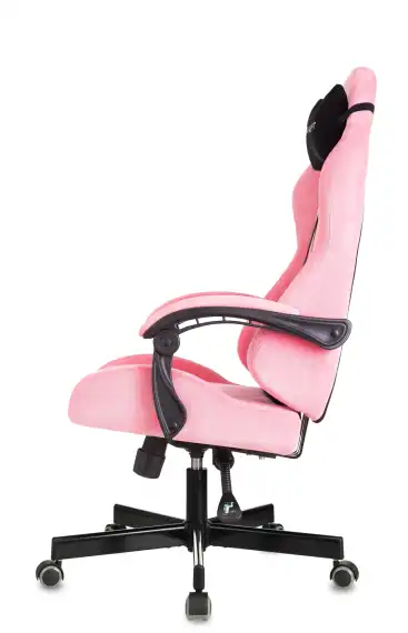 Кресло игровое Knight Terminator розовый Velvet 36 с подголов. крестов. металл