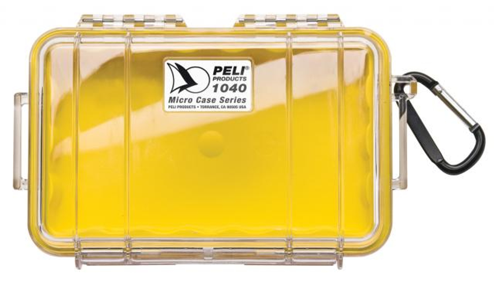 Защитный кейс Peli™ 1040 прозрачный с желтой вставкой