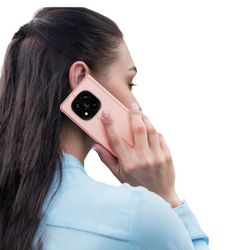 Чехол книжка из PU кожи розового цвета от Dux Ducis для Xiaomi Redmi Note 14 Pro+ 5G, серия Skin Pro Series Case