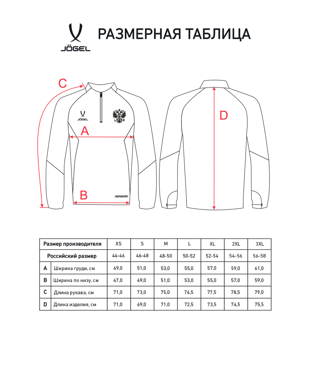 Джемпер тренировочный JÖGEL NATIONAL PerFormDRY Training Zip Top, красный