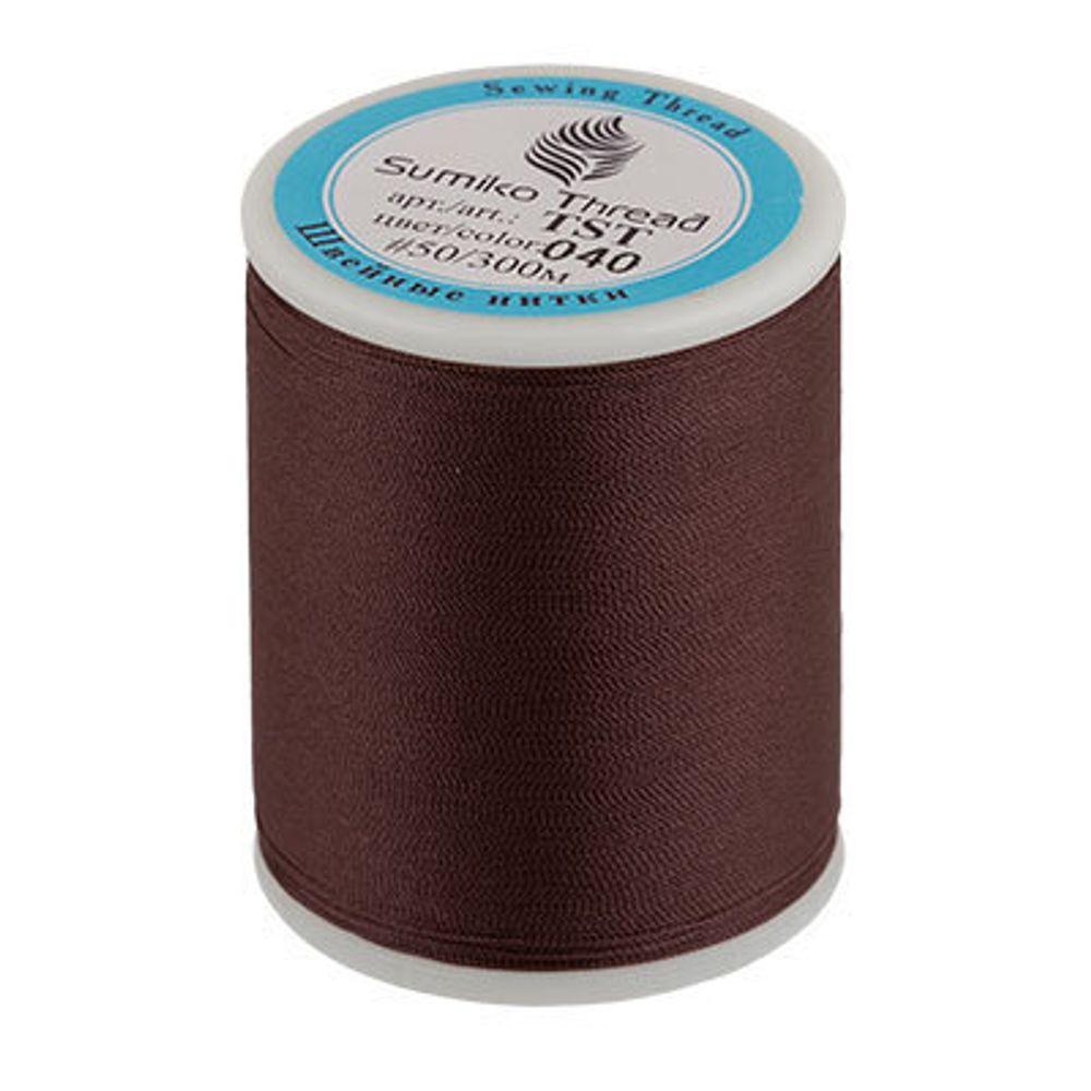Нитки для трикотажных тканей SumikoThread 300 м, (328 ярд), 040 т.коричневый Нитки для трикотажных тканей SumikoThread 300 м, (328 ярд), 040 т.коричневый