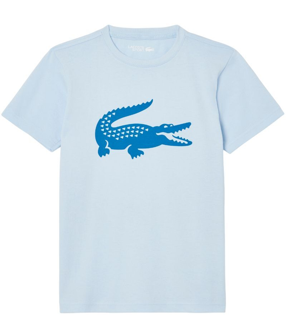 Футболка для мальчика теннисная Lacoste Boys SPORT Tennis Technical Jersey Oversized Croc - небесный