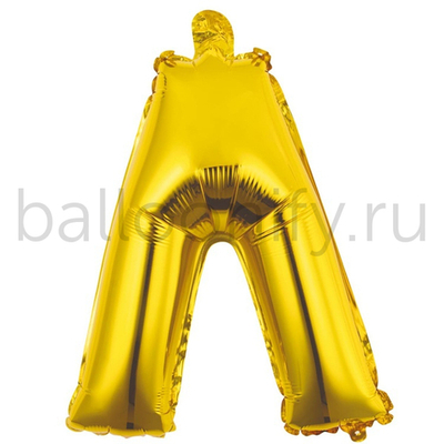 Фольгированная фигура, Буква Л 35 см Gold