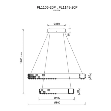 Люстра подвесная Elegance Chrome FL1148-30P, LED