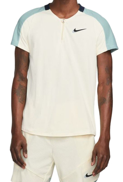 Мужское теннисное поло Nike Court Dri-Fit Slam Tennis Polo M - coconut milk/ocean blue/obsidian/black
