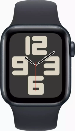 Apple Watch SE 2 (2024), 40 мм, Умные часы Корпус из алюминия цвета Темная ночь, спортивный ремешок Темная ночь
