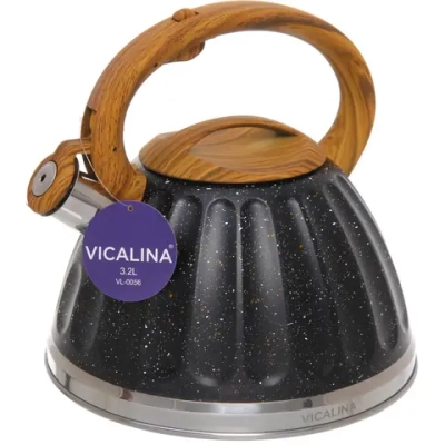 Чайник из нержавеющей стали 3,2л «Vicalina» Бисквит черный VL-0056