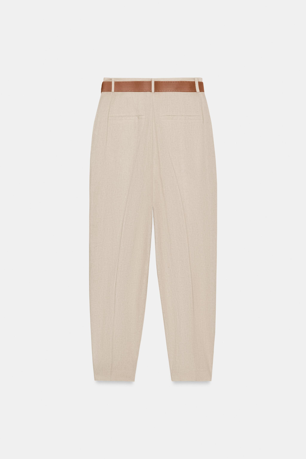 БРЮКИ ИЗ ЛЬНА С ЗАЩИПАМИ И РЕМНЕМ — ZARA