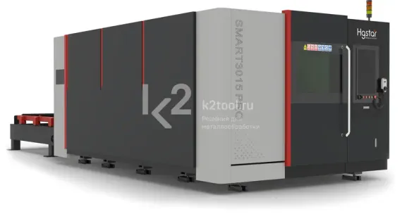Лазерный станок HGTECH SMART3015PRO 6 кВт с защитной кабиной и сменным столом для резки листов металла