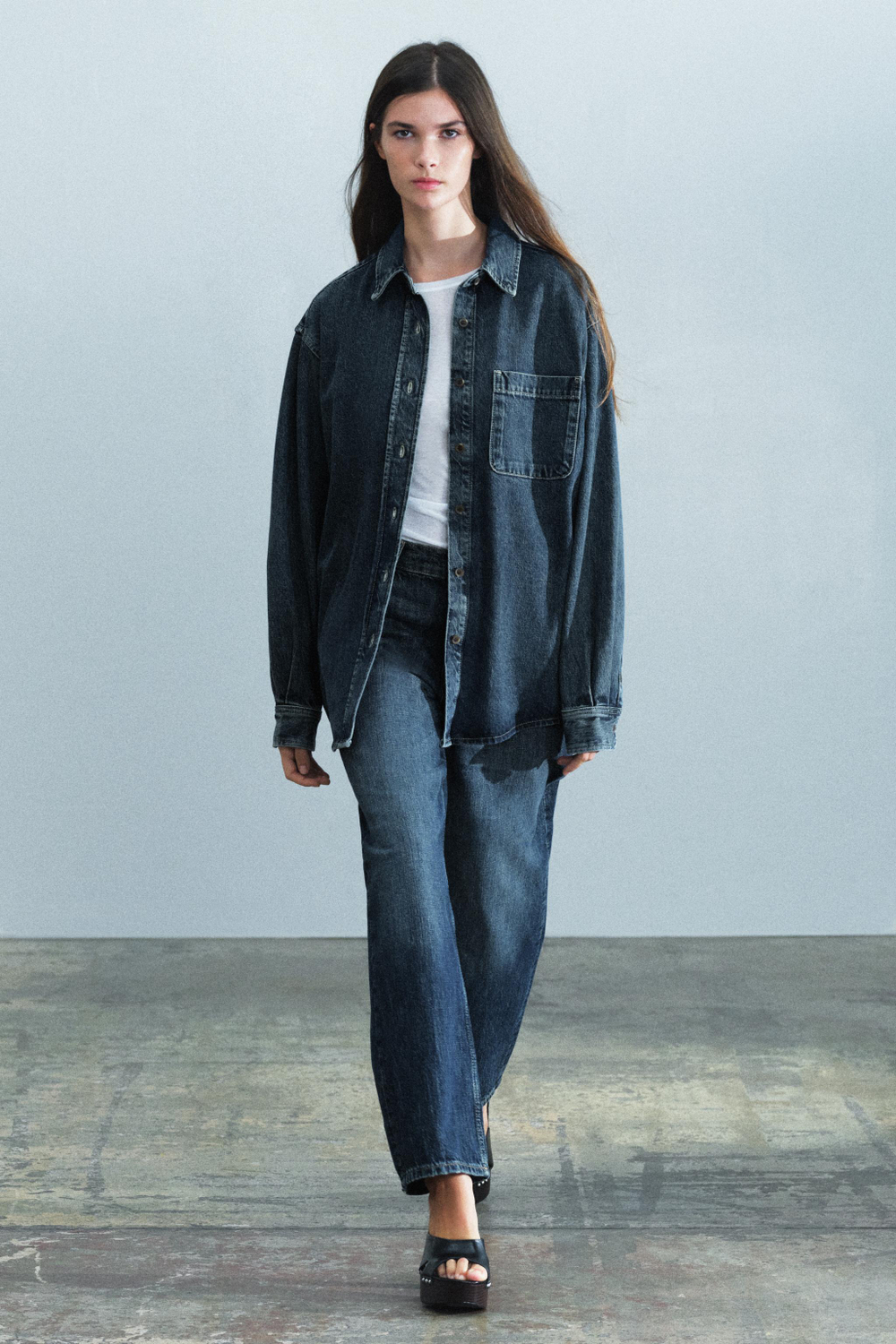 ДЖИНСОВАЯ РУБАШКА ZW COLLECTION — ZARA