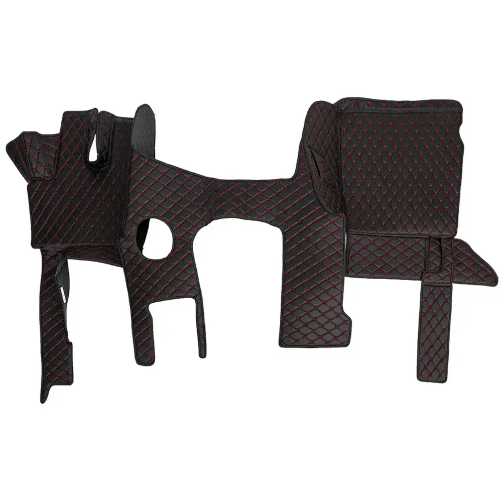 Ковры 3D SHACMAN X3000 (экокожа, черный, красная строчка)