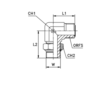 Штуцер FMA90 D38 ORFS 2 - UNF 1.7/8