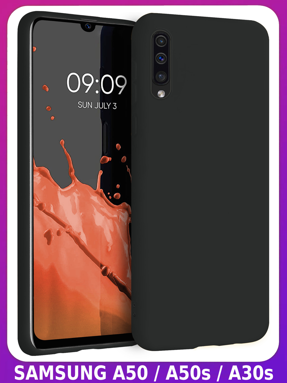 Мягкий Soft Touch чехол из силикона для SAMSUNG GALAXY A50 / 50s / 30s с бархатной подкладкой
