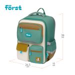 Ранец Först F-Style "Green" 38*26,5*16 см, 1 отделение, 6 карманов, анатомическая спинка