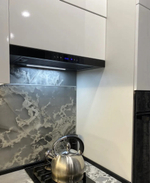 Вытяжка кухонная MACBI Perfa-60G-baf (WHITE) белый, D150мм, 1200м3/ч, полновстраиваемая, мотор 230Ватт, стекло 60см, сенсорное управление + управление жестами
