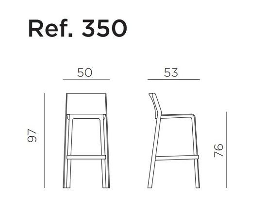 Стул пластиковый барный Trill Stool Nardi цвет агава