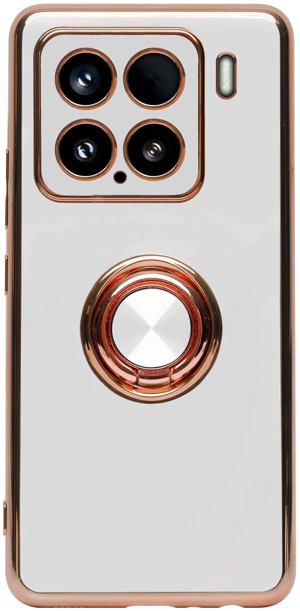 Стильный глянцевый чехол для XIAOMI 15 (не PRO) с кольцом-подставкой и бархатной подкладкой