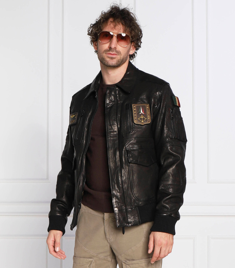 кожаная куртка Aeronautica Militare - черный(PN924PL147)