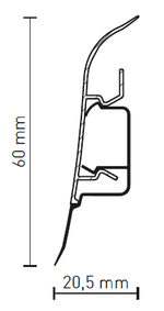 Плинтус ПВХ Aberhof ABF-60 8011 Дуб Полярный 60x20,5х2500 мм