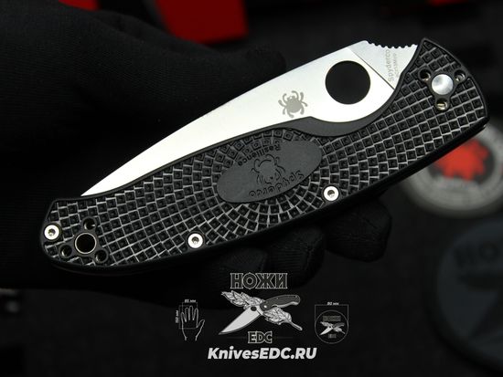 Складной нож Spyderco Resilience Lightweight 142PSBK c клинком из стали 8Cr13MoV, рукоять FRN