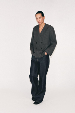 ZARA БЛЕЙЗЕР ИЗ ШЕРСТИ — ZW COLLECTION, СЕРЫЙ