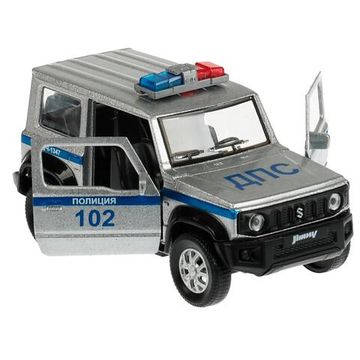 Машина металл SUZUKI JIMNY ПОЛИЦИЯ 11,5 см, двер, баг, инер, сер, кор. Технопарк