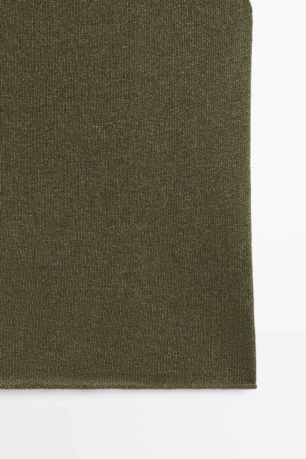 Massimo Dutti Трикотажный топ с высоким драпированным воротником, зеленый
