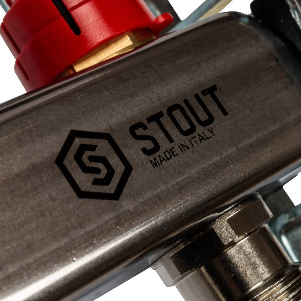 SMS 0917  000007 STOUT Коллектор из нержавеющей стали с расходомерами 7 вых.