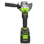 Угловая шлифовальная машина акк. Greenworks AG590, 24V, б/щет, 125 мм, 8500 об/мин, Anti-Kickback,1х8Ач,ЗУ,кор (3201007CUH)