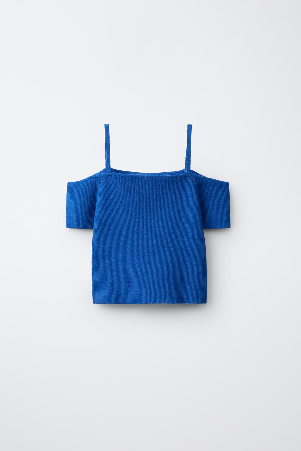 ZARA ТОП В РУБЧИК, СИНИЙ ЭЛЕКТРИК
