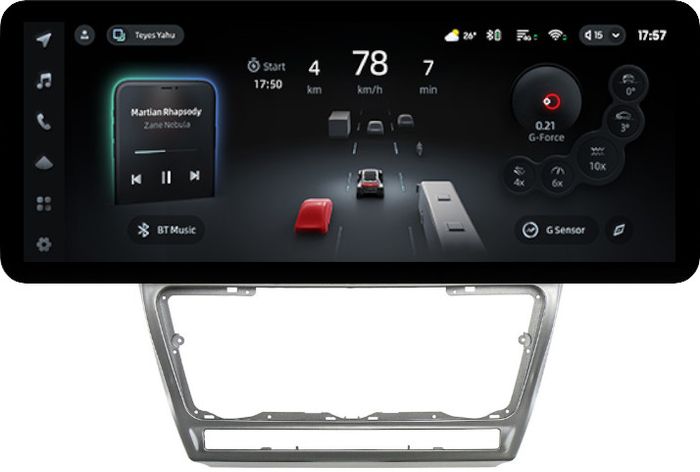 Магнитола для Skoda Octavia A5 2004-2013 (рамка серебро) - Teyes CC4PRO монитор 12.3" 2K QLED + рамка 10, Android 13, Быстрейшая, Snapdragon 778G, ИИ, CarPlay, DSP, 4G SIM-слот