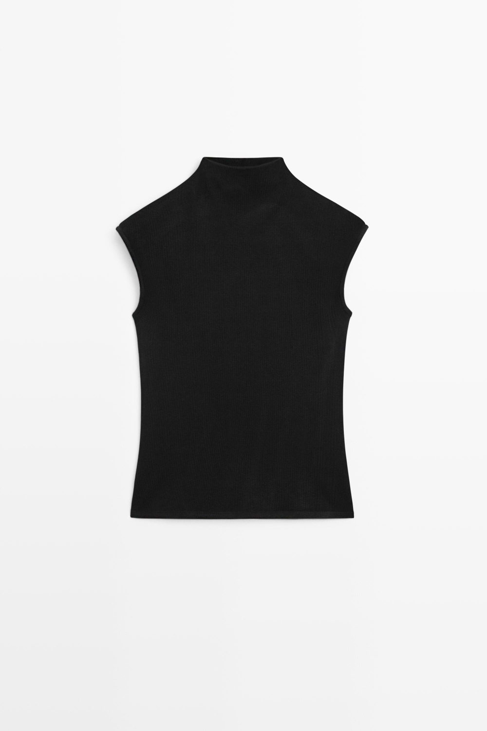 Massimo Dutti Топ из эластичной ткани, черный