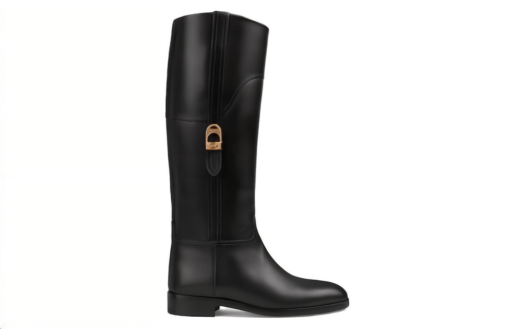 GUCCI Leather Knee high Boots Women"s Black