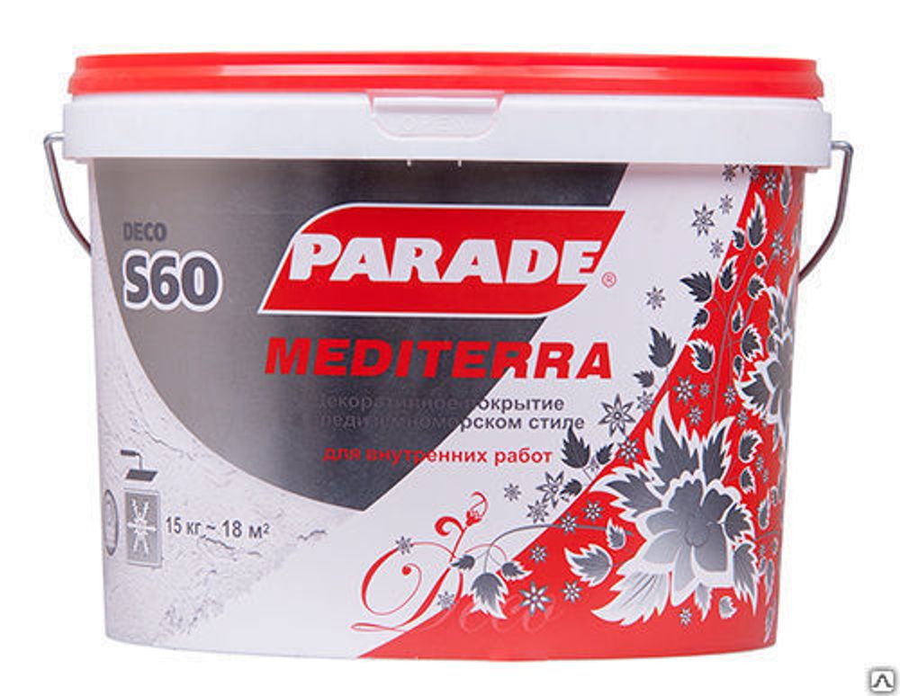Декор.штукатурка с эф.старины PARADE S 60 белый 15кг Декор.штукатурка с эф.старины PARADE S 60 белый 15кг