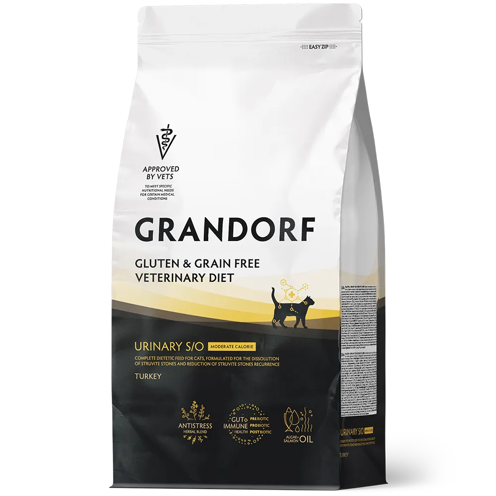 Grandorf cat корм ветеринарный для взрослых кошек склонных к набору веса urinary s/o moderat calorie